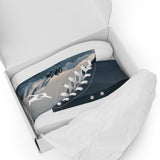 Custom Men’s High Top Canvas Shoes (Mountain) - Add your Aircraft