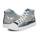 Custom Men’s High Top Canvas Shoes (Mountain) - Add your Aircraft