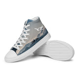Custom Men’s High Top Canvas Shoes (Mountain) - Add your Aircraft