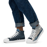 Custom Men’s High Top Canvas Shoes (Mountain) - Add your Aircraft