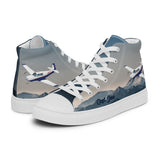 Custom Men’s High Top Canvas Shoes (Mountain) - Add your Aircraft