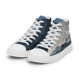 Custom Men’s High Top Canvas Shoes (Mountain) - Add your Aircraft