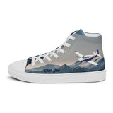 Custom Men’s High Top Canvas Shoes (Mountain) - Add your Aircraft