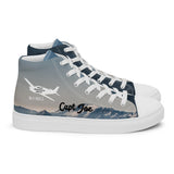 Custom Men’s High Top Canvas Shoes (Mountain) - Add your Aircraft