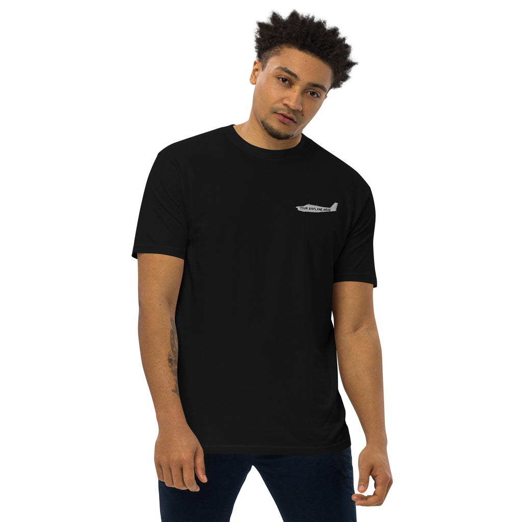 Custom Airplane Men’s Premium Heavyweight Embroidered T-shirt