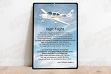 High Flight HD Airplane SIGN-HIGHFLIGHT-AIR39ISR22-SBG2 - Personalized with Your N#