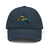 Airplane Embroidered Distressed Cap (AIRALJ897-YB1) - Personalized with Your N#