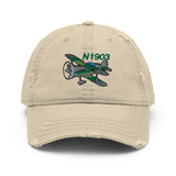 Airplane Embroidered Distressed Cap (AIR38I517-G1) - Personalized with Your N#