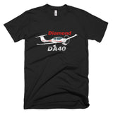 Diamond DA-40 (Red/Silver) Airplane T-shirt- Personalized with N#