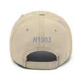 Airplane Embroidered Distressed Cap (AIRJN9GC1B-BLK1) - Personalized with Your N#
