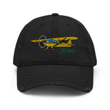 Airplane Embroidered Distressed Cap (AIRG9G3L2J3-YB1) - Personalized with Your N#