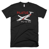 Pilatus PC-12 NG (Red/Black) Airplane T-shirt - Personalized with Your N#