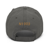 Airplane Embroidered Distressed Cap (AIR35JJ210A-YB1) - Personalized with Your N#