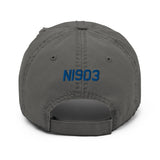 Airplane Embroidered Distressed Cap (AIR2552FES35-B2) - Personalized with Your N#