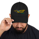 Airplane Embroidered Distressed Cap (AIRG9G3L2J3-YB1) - Personalized with Your N#