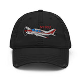 Airplane Embroidered Distressed Cap (AIR25CJLGM9B-R2) - Personalized