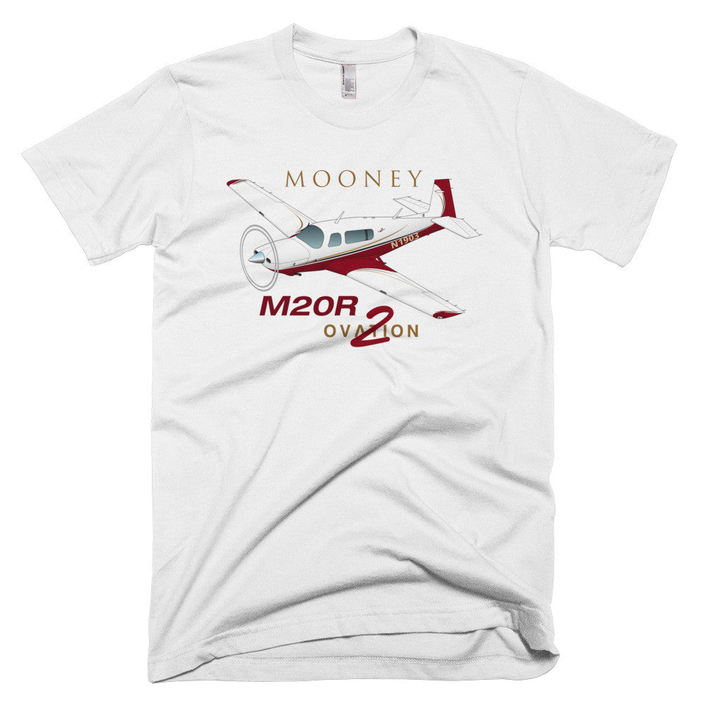 Mooney M20R Ovation 2 (Maroon) Airplane T-shirt - Personalized with Your N#