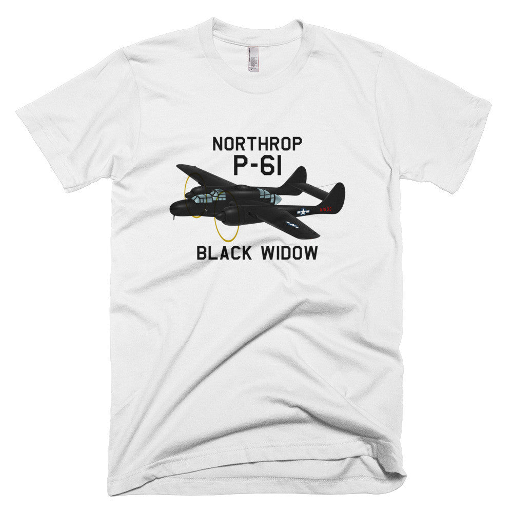 Northrop P-61 Black Widow (Black) Airplane T-shirt - Personalized with N#