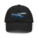 Airplane Embroidered Distressed Cap (AIR1M98LJ-B2) - Personalized with Your N#
