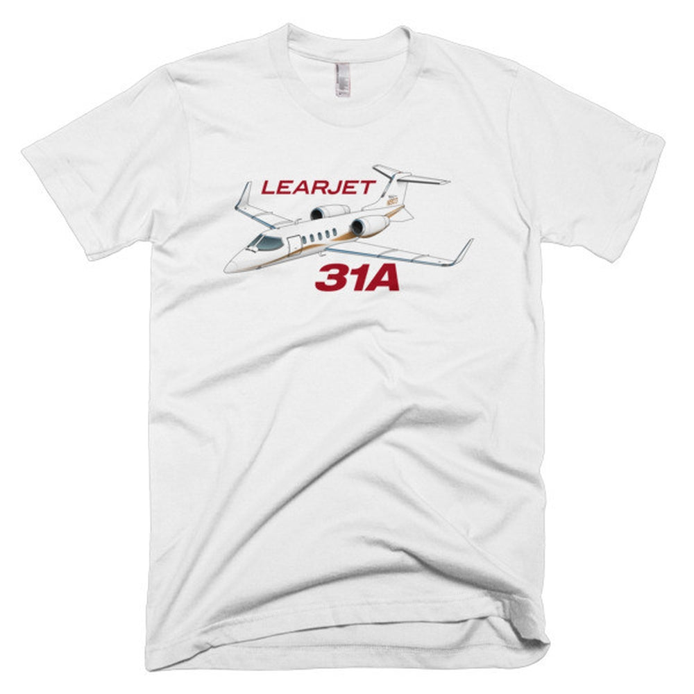 Learjet 31A (Gold) Airplane T-shirt - Personalized with Your N#
