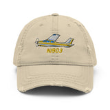 Airplane Embroidered Distressed Cap (AIR35JJ177-Y1) - Personalized with Your N#