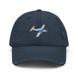 Airplane Embroidered Distressed Cap (AIRIF33FD114A-BG1) - Personalized with Your N#