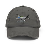Airplane Embroidered Distressed Cap (AIRG9G15I600-BS1) - Personalized with Your N#