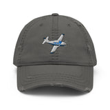 Airplane Embroidered Distressed Cap (AIRIF33FD114A-BG1) - Personalized with Your N#