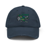 Airplane Embroidered Distressed Cap (AIR38I517-G1) - Personalized with Your N#