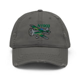Airplane Embroidered Distressed Cap (AIR38I517-G1) - Personalized with Your N#