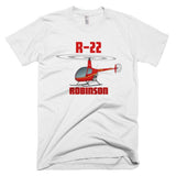 Robinson R22 (Red) Helicopter T-shirt - Personalized with Your N#