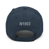 Airplane Embroidered Distressed Cap (AIRJN9GC1B-BLK1) - Personalized with Your N#