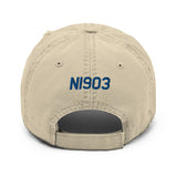 Airplane Embroidered Distressed Cap (AIR2552FES35-B2) - Personalized with Your N#