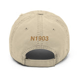 Airplane Embroidered Distressed Cap (AIR35JJ210A-YB1) - Personalized with Your N#
