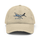 Airplane Embroidered Distressed Cap (AIRG9G15I600-BS1) - Personalized with Your N#