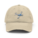 Airplane Embroidered Distressed Cap (AIRIF33FD114A-BG1) - Personalized with Your N#