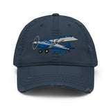 Airplane Embroidered Distressed Cap (AIR1M98LJ-B2) - Personalized with Your N#