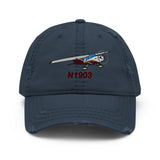 Airplane Embroidered Distressed Cap (AIR35JJ150-R11) - Personalized with Your N#