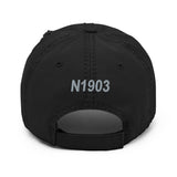 Airplane Embroidered Distressed Cap (AIRJN9GC1B-BLK1) - Personalized with Your N#