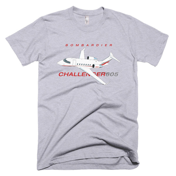 Bombardier Challenger 605 Airplane T-shirt- Personalized with N