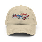 Airplane Embroidered Distressed Cap (AIR25CJLGM9B-R2) - Personalized
