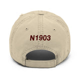 Airplane Embroidered Distressed Cap (AIR35JJ150-R11) - Personalized with Your N#