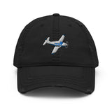 Airplane Embroidered Distressed Cap (AIRIF33FD114A-BG1) - Personalized with Your N#