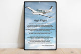 High Flight HD Airplane SIGN-HIGHFLIGHT-AIR2552FEA36-BLK1- Personalized with Your N#