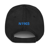 Airplane Embroidered Distressed Cap AIR214KI1-SB1- Personalized with Your N#