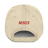 Airplane Embroidered Distressed Cap AIR35JJ182-BURG1 - Personalized w/ Your N#