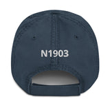 Airplane Embroidered Distressed Cap AIR2552FES35-BT1 - Personalized w/ Your N#