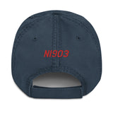 Airplane Embroidered Distressed Cap AIR35JJ182-BURG1 - Personalized w/ Your N#