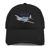 Airplane Embroidered Distressed Cap AIR255KI1-P1 - Personalized w/ Your N#