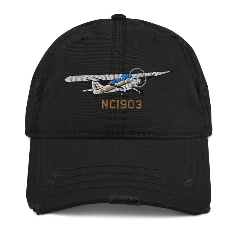 Airplane Embroidered Distressed Cap (AIRJ5I381-B4)- Personalized with Your N#